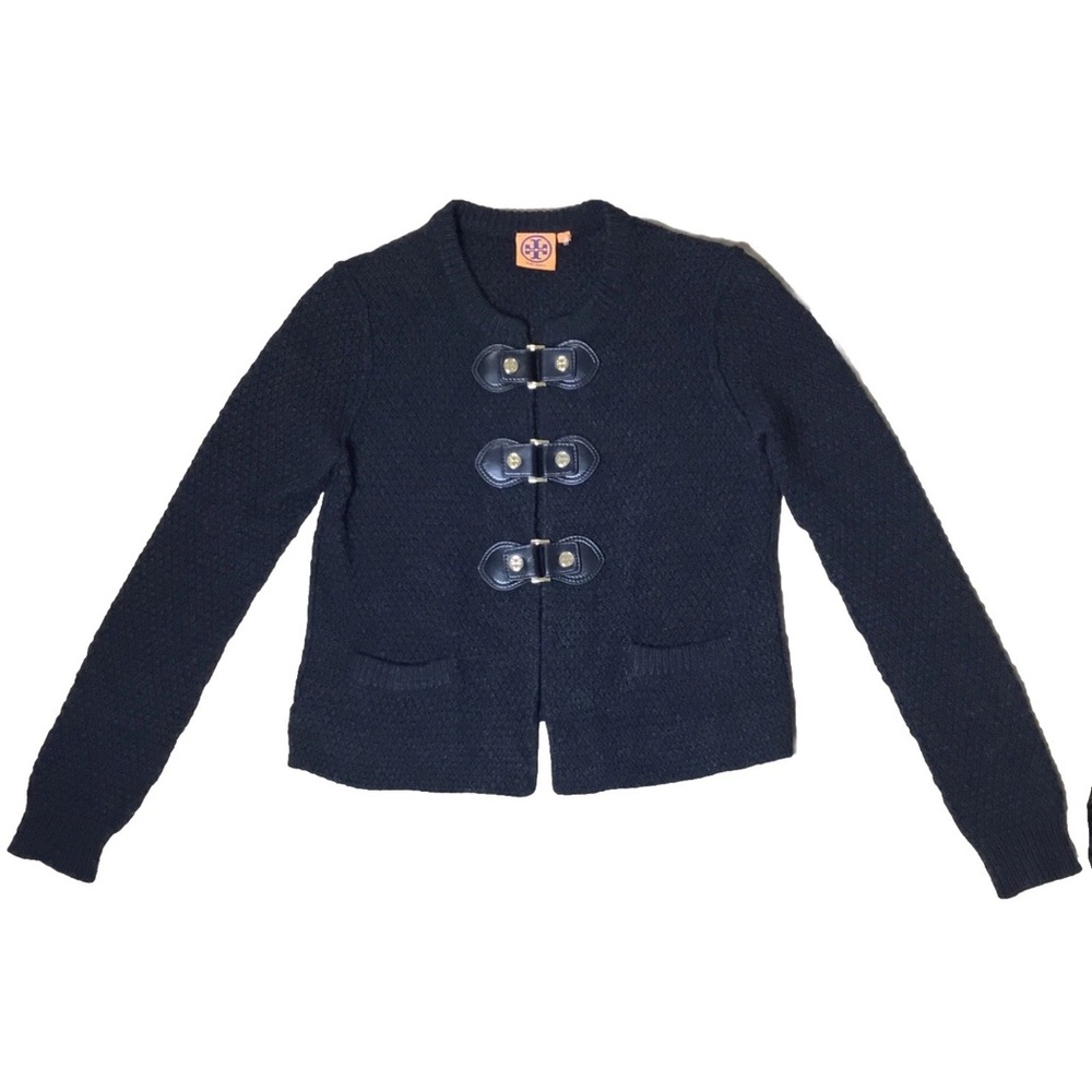 Tory Burch Black Toggle Knit Cardigan small